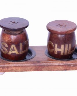 Saharanpur Wood Pepper and Salt Container