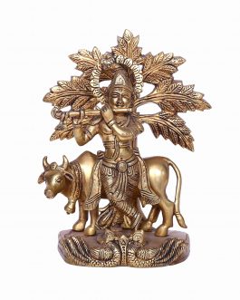 Brass Cow Krishna