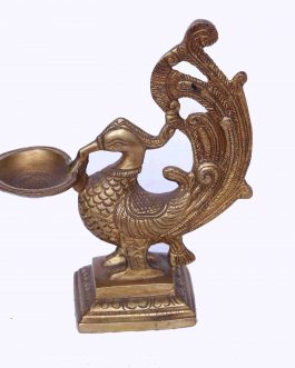 Brass Peacock Lamp