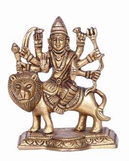 Brass Durga with Lion
