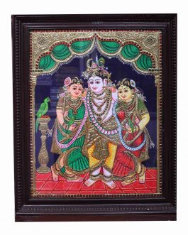 Tanjore Painting Bama Krishna Rukmani