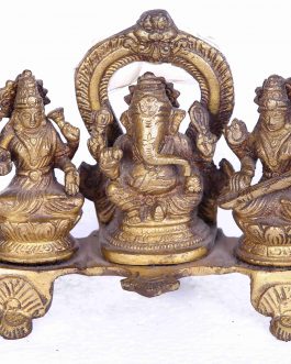 Brass Ganesh Lakshmi Saraswathi Set