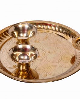 Brass Pooja Plate Set