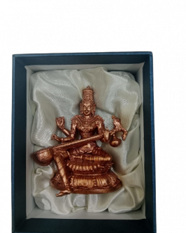 Bronze Saraswathi 3 inch With Velvet Box