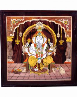 Wood Painting Ganapathy Panel