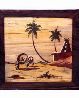Wood Painting Village Scenary Panel