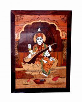 Wood Painting Saraswathi Panel