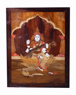 Wood Painting Sarawathi Panel