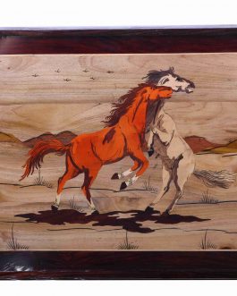 Wood Painting Horse Panel