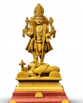 Wood Carving Murugar with Peacock