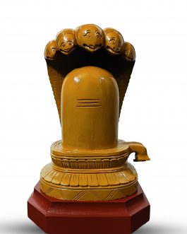 Wood Craving Shiva Lingam with Snake